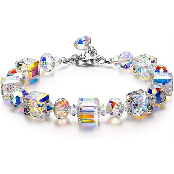 HEIBIN Women's Bracelet Northern Lights Crystal Bracelet, Women's Jewelry Gift with Gift Jewelry Box (Type A)