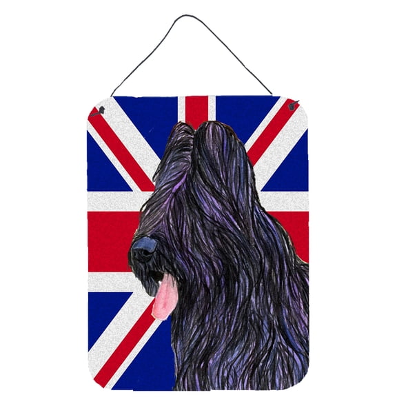 Briard with English Union Jack British Flag Wall or Door Hanging Prints