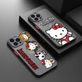 thumbnail image 2 of Funda de teléfono translúcida esmerilada de dibujos animados de gato Hello Kitty para Apple iPhone 14, 13, 12, 11, XS Mini Pro Max, 8, 7, 6S, 6, XR, X Plus, 2 of 5