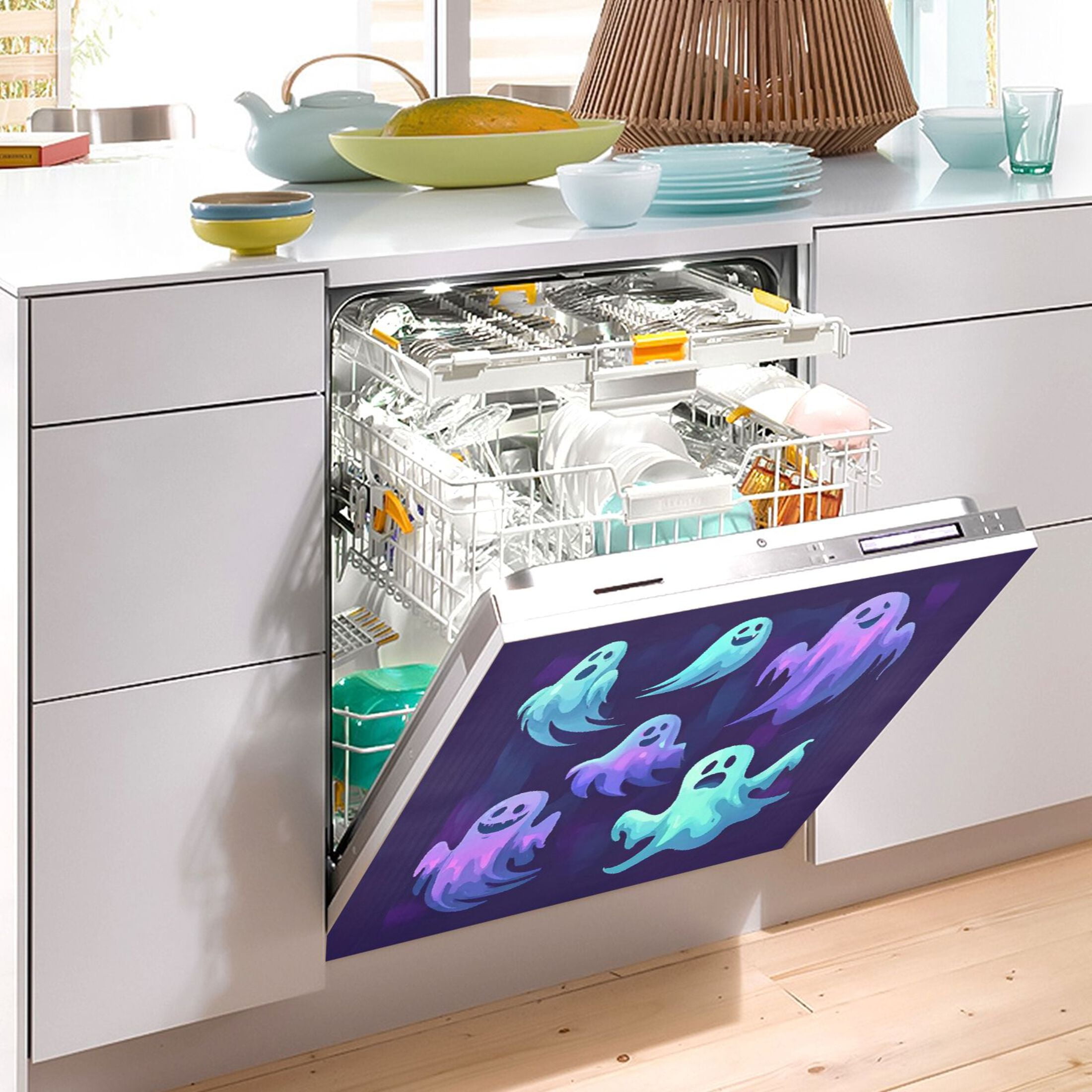 IAUYY Magnetic decorative sticker - 23x26 Inch PVC Refrigerator Decorative Cover, Removable DIY Art for Kitchen Appliances Vague Yet Full Of Charm