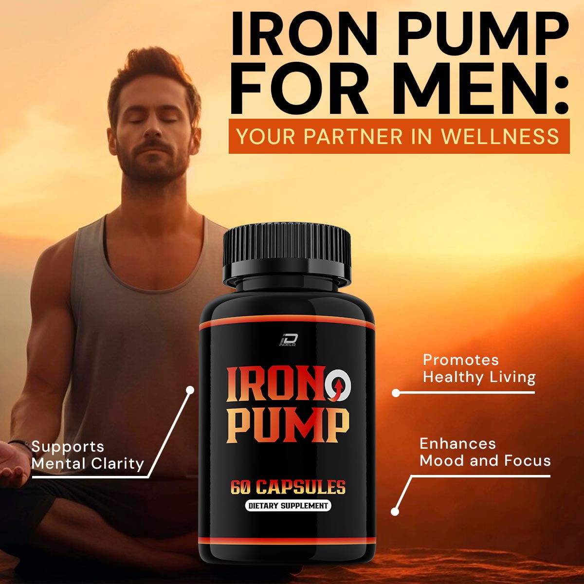 (2 Pack) Iron Pump For Men Capsules Official Formula - Iron Pump Ed Pills Max Performance - Maximum Strength, Iron Pump Pills for Men All Natural Formula, IronPump Reviews (120 Capsules)