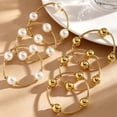thumbnail image 3 of mdesiwst 3Pcs Women Bracelet Adjustable Opening Design Imitation Pearl Stacking Bracelet Anti-Fading Alloy Versatile Jewelry Gift, 3 of 8
