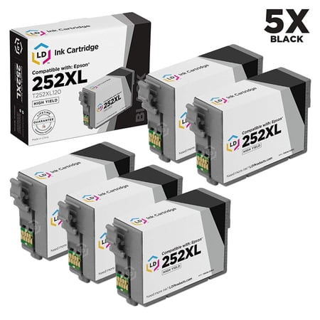 Remanufactured Replacement Cartridges for Epson T252XL120 / Epson T252XL Set of 5 High Yield Black Cartridges