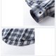 thumbnail image 4 of Blusa y camisa de manga larga con cuello vuelto para hombre, blusa informal a cuadros a la moda con botones y cuello vuelto, blusa de poliéster para hombre, 4 of 5