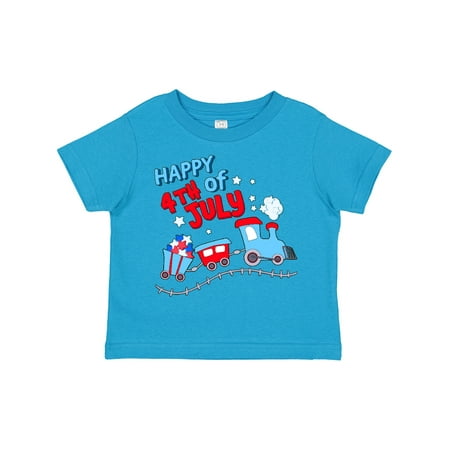 

Inktastic Happy Fourth of July Train Gift Toddler Boy or Toddler Girl T-Shirt