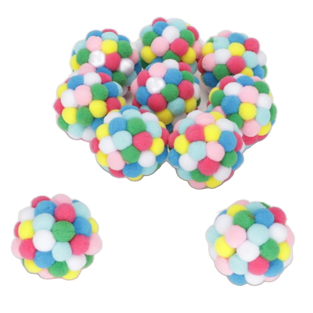 Pelota de juguete para gato hecha a mano, 10 Uds., para hacer ejercicio y rascarse, multiusos, suave y colorida, juguete para gatos y gatitos
