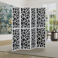 thumbnail image 5 of Roundhill Furniture 4-Panel Wood Room Divider, Folding Portable Partition Screen, Black and Silver, 5 of 7