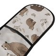 thumbnail image 4 of Yayeee Double Oven Mitt Kitchen Heat Resistant Baking 35" x7" Quilted Glove, Light Gray Bears, 4 of 6