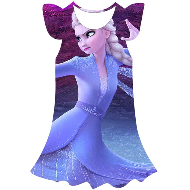 2023 año Disney lindo Frozen Elsa princesa vestido niñas dibujos animados Frozen Elsa vestidos princesa niños fiesta ropa 1-10 Years10T Gao Jinjia LED