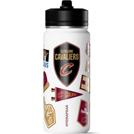 Hydrapeak x NBA Officially Licensed Cleveland Cavaliers 20 oz Active Water Bottle with Straw Lid and Handle Reusable Stainless Steel Double Wall Insulated Sports Gift for Kids/Adults