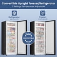 thumbnail image 4 of BANGSON 7.0 Cu.ft Upright Freezer,Convertible Upright Freezer/Refrigerator, Garage Ready Single Door Compact Freezer for Kitchen, Apartment, Office - Silver, 4 of 7