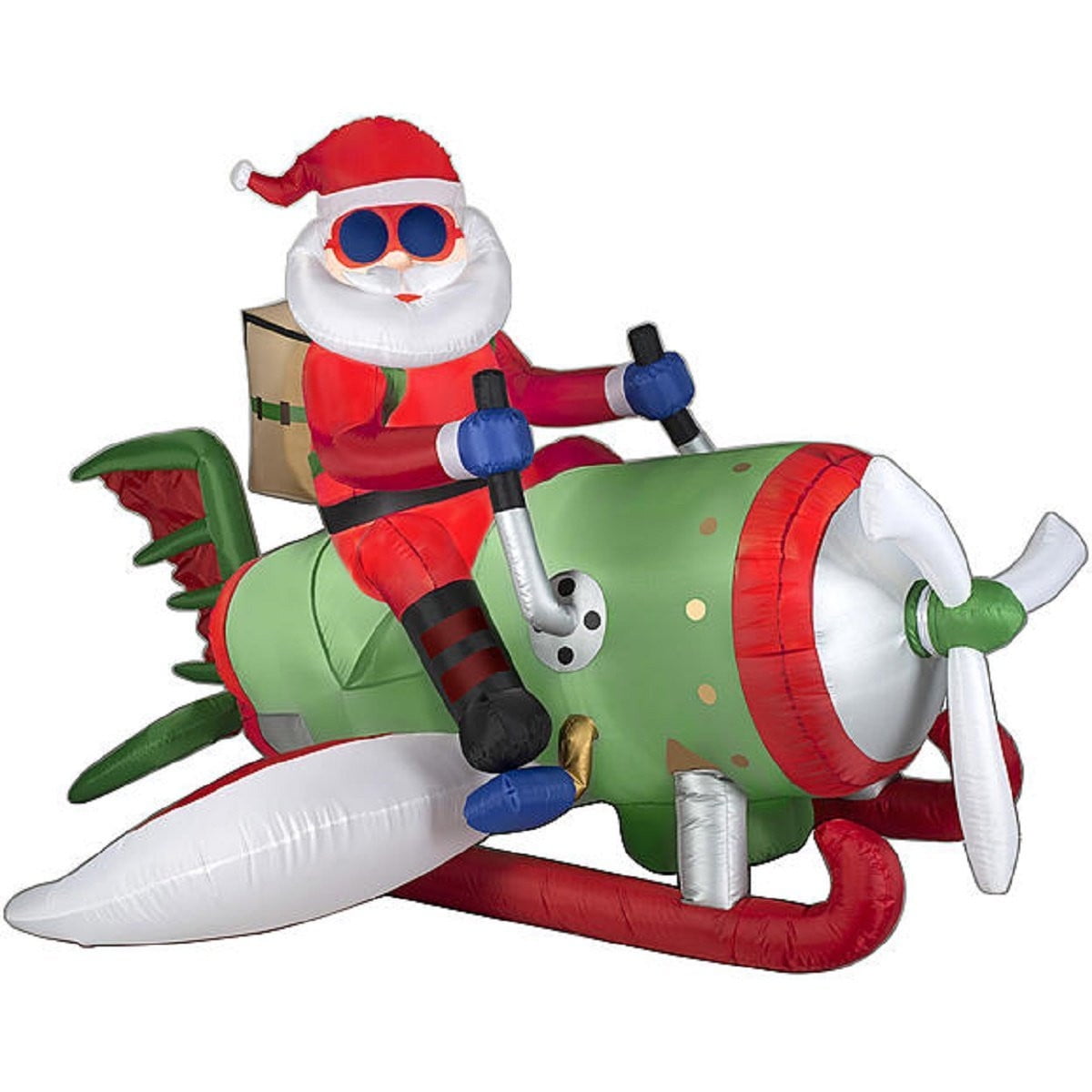Animated Airblown Santa on Flying Machine Christmas Inflatable