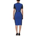 thumbnail image 3 of INSPIRE CHIC Robe Fourreau pour Femme à Couleurs Contrastantes, Robe Crayon de Bureau Bleu Marine m, 3 of 5