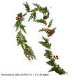 thumbnail image 3 of Yhmxh Christmas Garland with String Lights, 6.5 Ft 20 LED Pine Cone Red Berry Bells Garland Lights, Indoor Christmas Vines Decorations for Home and Fireplace Mantel Decor, Christmas Tree Decor, 3 of 6