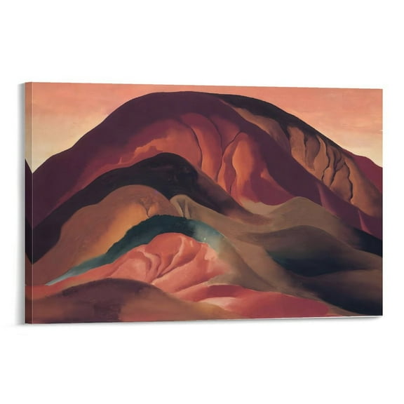 Georgia OKeeffe Poster Rust Red Hills Wall Art Picture Painting Poster Canvas Print Posters Artworks Bedroom Living Room Decor 16x24inch(40x60cm)