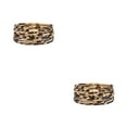 thumbnail image 3 of Minnieouse Pulseras multicapas de cuero multicolor estampado de leopardo cobre moda mujeres hombres accesorios joyería Beige 2Conjunto, 3 of 6