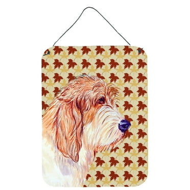 Petit Basset Griffon Vendeen Fall Leaves Portrait Wall or Door Hanging Prints