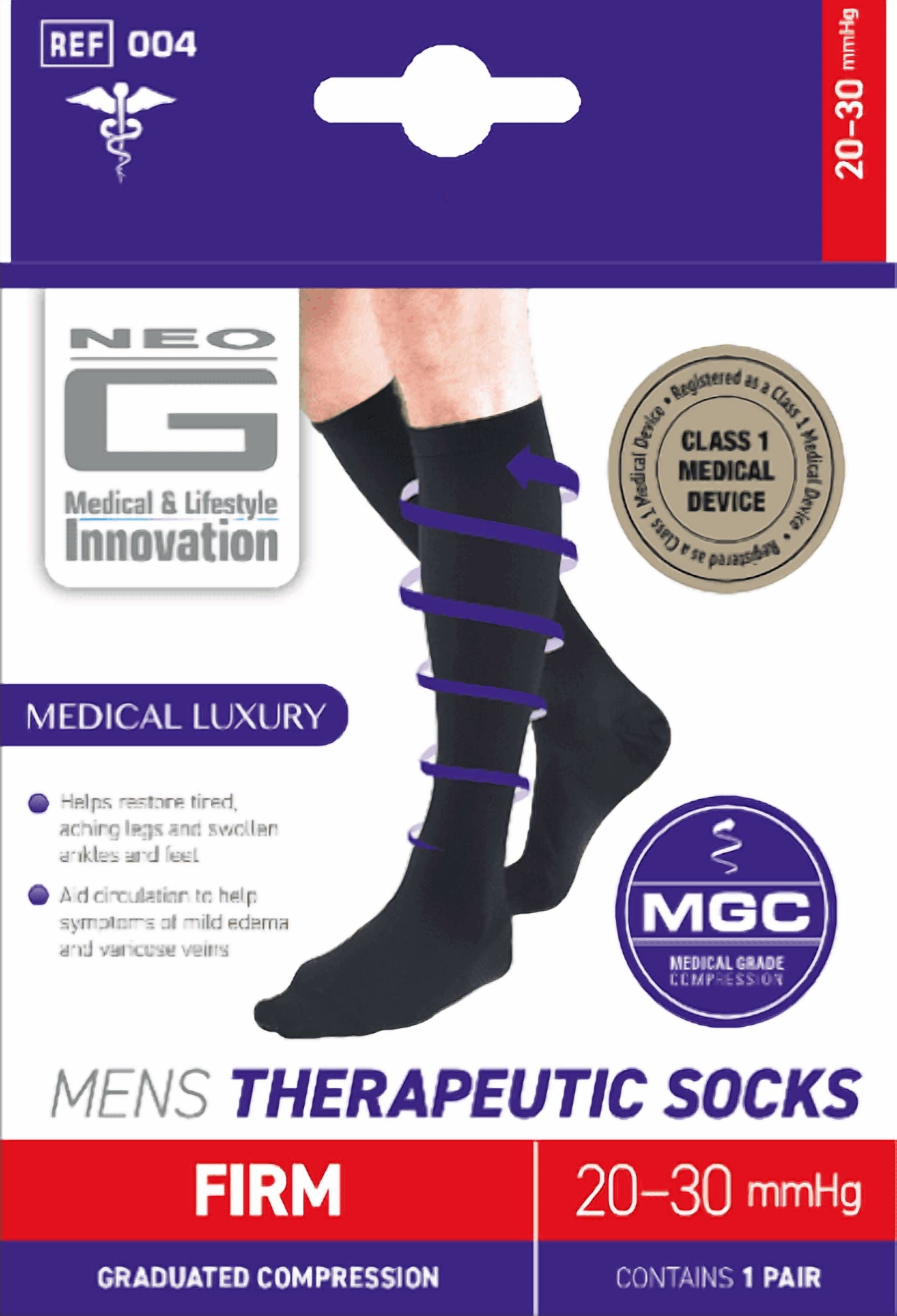 Neo G Men's Black Compression Socks XXXLarge 20-30 mmHg - Walmart.com