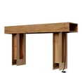 thumbnail image 2 of Holaki Console Table with 2 Drawer, 63" Long Console Table with Charging Station, Farmhouse Wood Rectangular Sofa Table Entryway Table for Hallway Living Room Entrance, Natural, 2 of 9