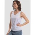 thumbnail image 3 of Women's Casual Banded Bottom Cami Shirt V Neck Sleeveless Loose Summer Tank Top Camisole, 3 of 4