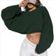 thumbnail image 1 of Sudaderas de Larga con Globo para Mujer, Sudaderas , Cuello Redondo Extragrande Verde Oscuro XS, 1 of 8