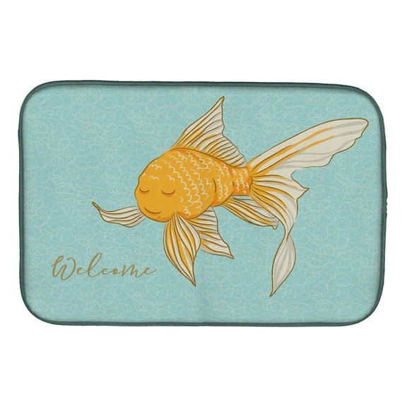 Gold Fish Welcome Dish Drying Mat