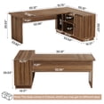 thumbnail image 2 of 70.8-Inch L-Shaped Executive Desk with File Cabinet, Large Computer Desk, Walnut, 2 of 9