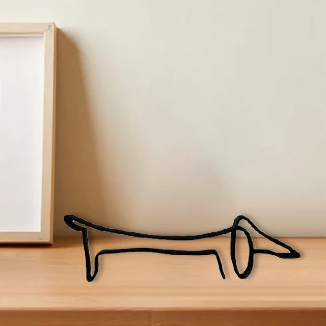 Esculturas de Perros Minimalistas, Coleccionables, Figuritas de Animales, Regalo, Regalo de Oficina, Escritorio, Sala de Estar, Artesanía de Interior, , C 10x10x16 cm Macarena Estatuilla de animales