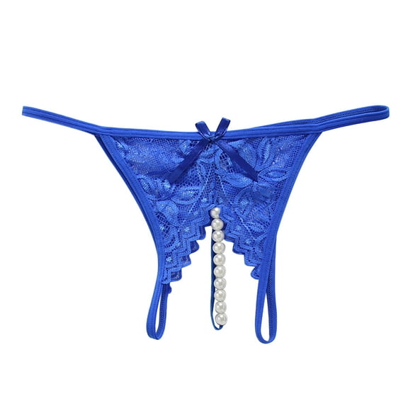 Women's Briefs plus Size Thongs Extra Large Panties for Women Bikini Underwear for Women No Show plus Size Panties 2x Seamless Underwear Pack High Waist No Show Silk Lingerie Female Blue M