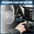 thumbnail image 2 of Universal Engine Start Stop Button Cover, Car One Click Push Start Button Ring Sticker Faux Crystal Rhinestone Ignition Button Trim with Hole White, 1 Set, 2 of 7