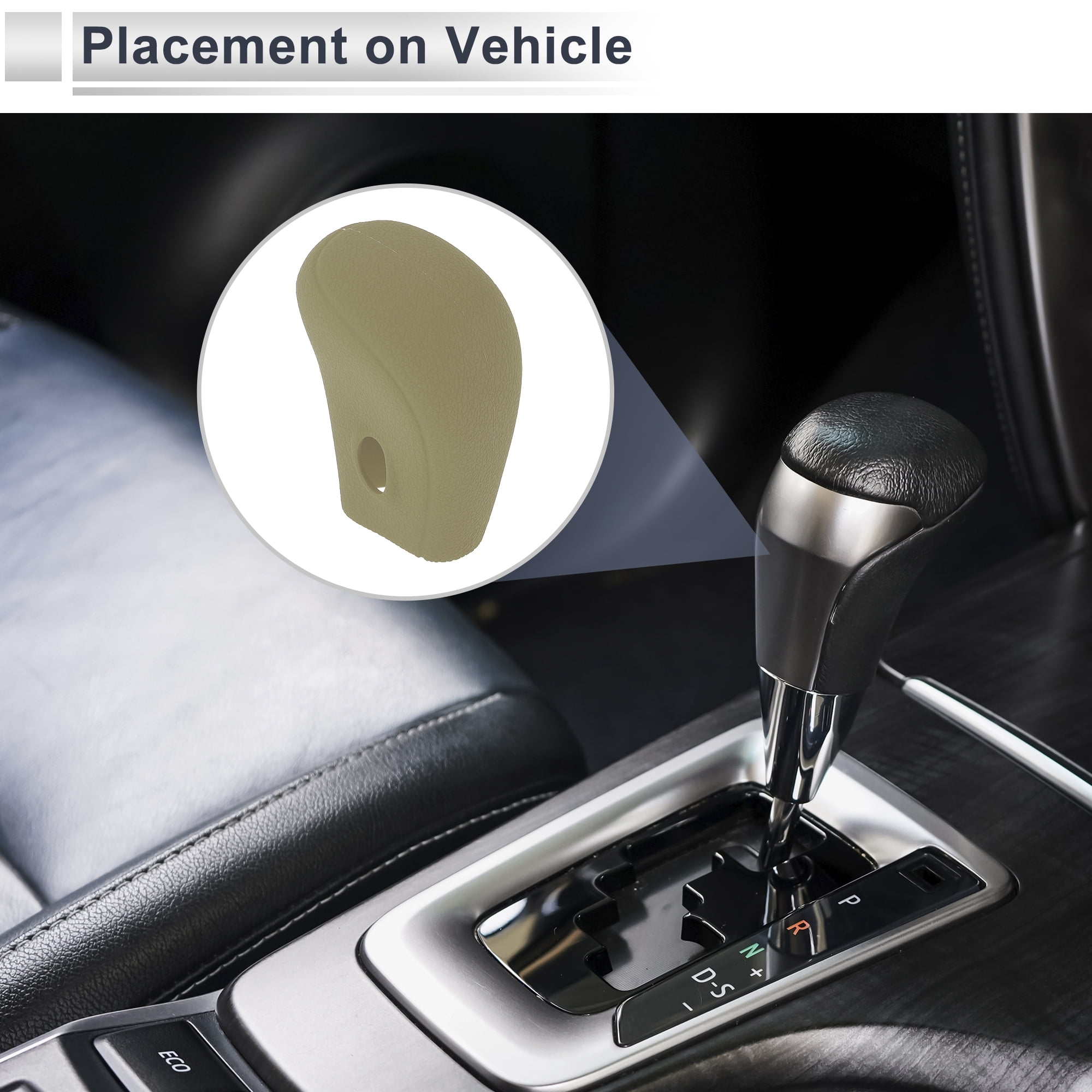Unique Bargains Gear Shift Knob Cover Silicone Protector for Nissan Altima 2013-2018 Beige