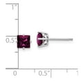 thumbnail image 4 of Primal Gold 14 Karat White Gold Rhodolite Garnet Princess Stud Earrings, 4 of 4