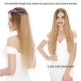 thumbnail image 5 of Benehair Wire In 100% Remy Human Hair Extensions Thick One Piece Headband Invisible No Clip Blonde for Women 16"-22", 5 of 10