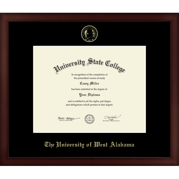 University of West Alabama Diploma Frame, Document Size 11" x 8.5"
