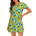 thumbnail image 1 of Easygdp Lemon1 Camisón de manga corta para mujer, informal, estampado, 1 of 6