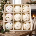 thumbnail image 4 of Kbndieu Christmas Tree Balls Ornaments, 9 Pcs White Christmas Tree Hanging Decor, Shatterproof Foam Christmas Balls for Holiday & Winter Xmas Decorations Wedding Party Decor, 4 of 6