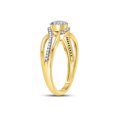 thumbnail image 3 of Diamond Princess 10kt Yellow Gold Womens Round Diamond Open Strand Cluster Ring 1/6 Cttw, 3 of 4