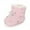Pink, variant on Snow Boots Girl Baby Shoes Infant Elastic Band Cotton Sole Stripes Plush Fleece Lining Boots Prewalker Winter Snow Warmer Outdoor Footwear