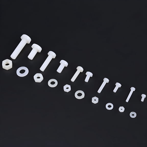 TALENO 150pcs Nylon Screws Bolts Nuts Washers Fastener Assortment Kit in Box M2 M2.5 M3 M4 M5