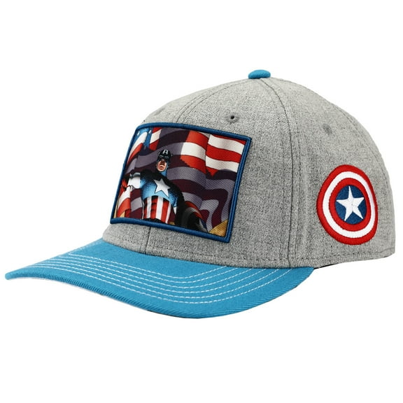 Captain America Flag Color Blocked Flex Fit Hat