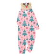thumbnail image 2 of Penkiiy Family Christmas Onesies Matching Sets Pajamas Holiday Cute Print Pjs Hoodie Fleece Sleepwear for Couple and Kids 4 Years Pink, 2 of 5