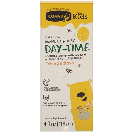 Comvita Kids Soothing Manuka Honey Soothing Syrup for Kids, Day-TIME, Certified UMF 10+ Manuka Honey, Non-GMO, 4 fl oz