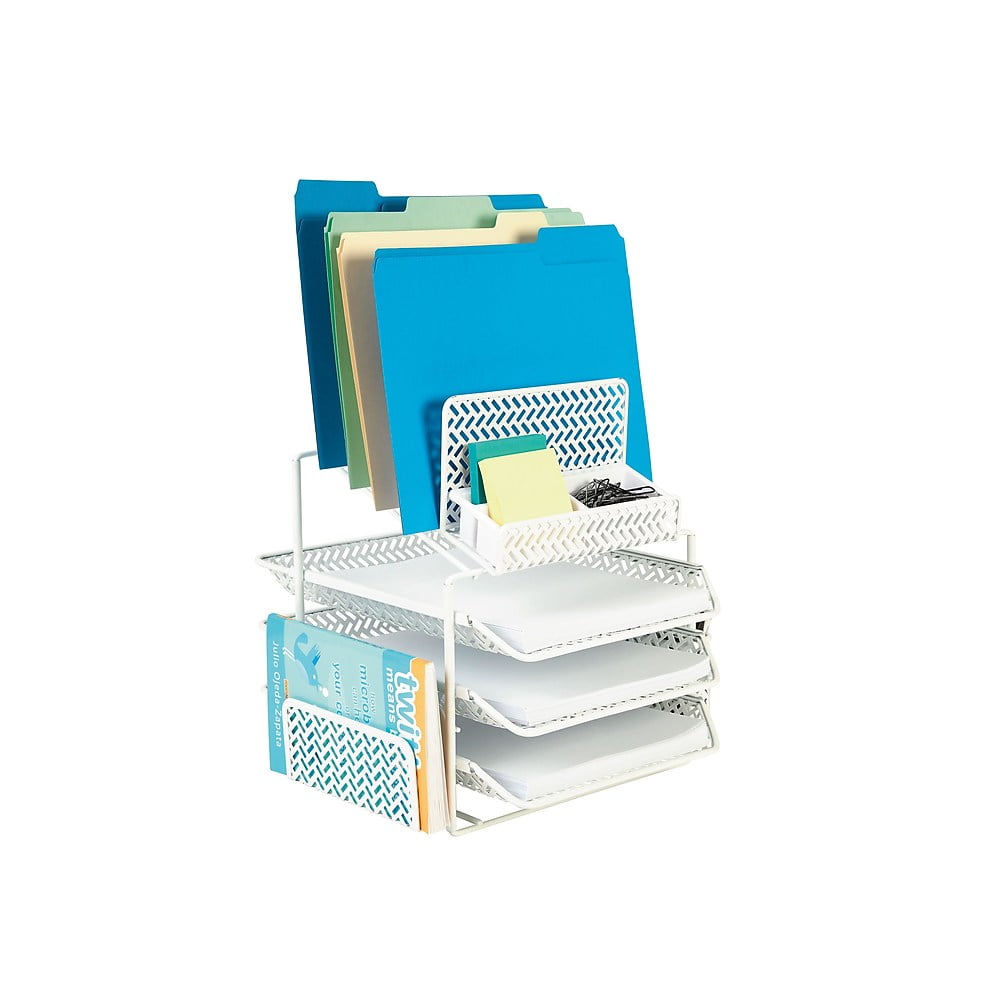 Office Staples All In One Steel Desk Organizer White Zigzag 29482 2030222 Rainhaseguros Com Br