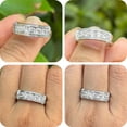 thumbnail image 3 of SFTING Men Wedding Band 925 Sterling Silver Men Rings 5A CZ Round Cut Wedding Rings for Men Size 9, 3 of 7