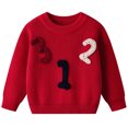 thumbnail image 2 of Afdoent Girls Sweaters Embroidered Soft Knit Sweater Kids Fall Pullover Sweaters Top Birthday Daily Wear 5-6 Years, 2 of 8