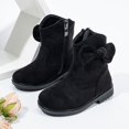 thumbnail image 6 of Xijirk Girls Suede Ankle Boots with Side Zipper and 3D Bow for Fall Outfits and Daily Wear,3-3.5 Years, 6 of 9