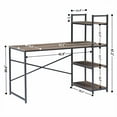thumbnail image 3 of 55"" Computer Desk, 120 x 60cm Reversible Office Desk with 4-Tier Shelves, CPU Stand for Home, Bedroom, Office, 3 of 5