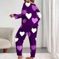 thumbnail image 6 of Censtreet Plus Size Women's Heart Printed Pajamas Sets 2 Piece Long Sleeve Pj Sleepwear Soft Comfy Tops and Pants XL-5XL, 6 of 6