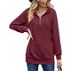 thumbnail image 1 of Jersey de baile sexy para mujer, sudadera con capucha con cremallera de un cuarto, Tops de punto sueltos lisos con bolsillos, 1 of 3