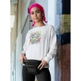 thumbnail image 2 of Don't Worry, Be Hippie Quote Sweatshirt Women -Image by Shutterstock, Female 5X-Large, 2 of 4
